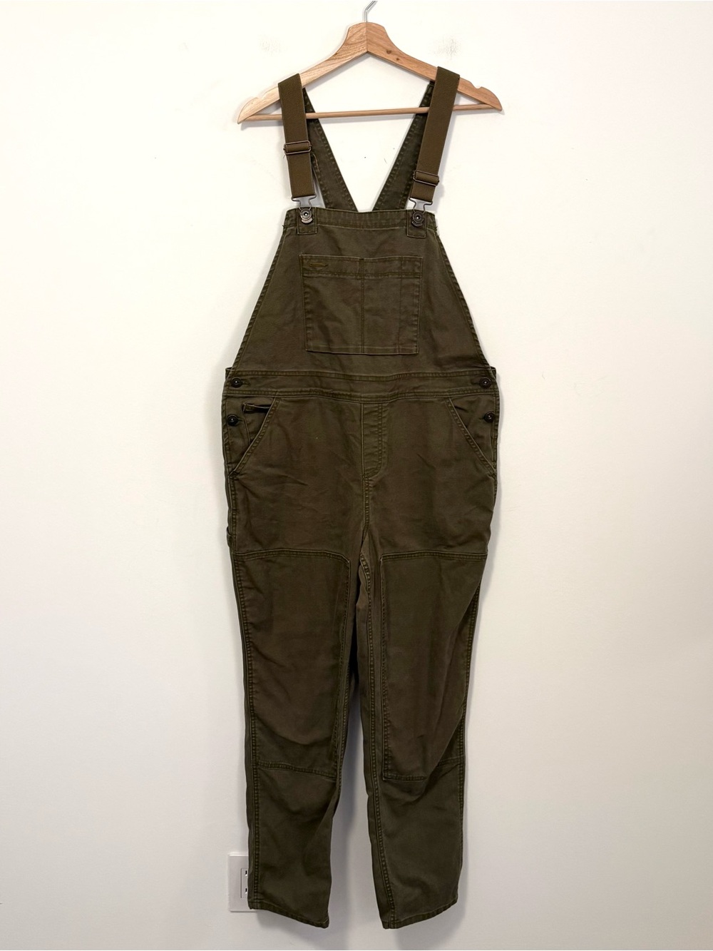REI Co-op Overalls Women’s 14 Olive Green Canvas Utility Workwear Outdoors